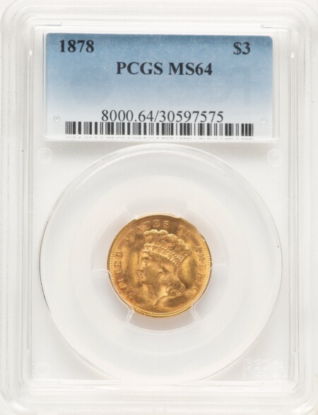 1878 $3 64 PCGS