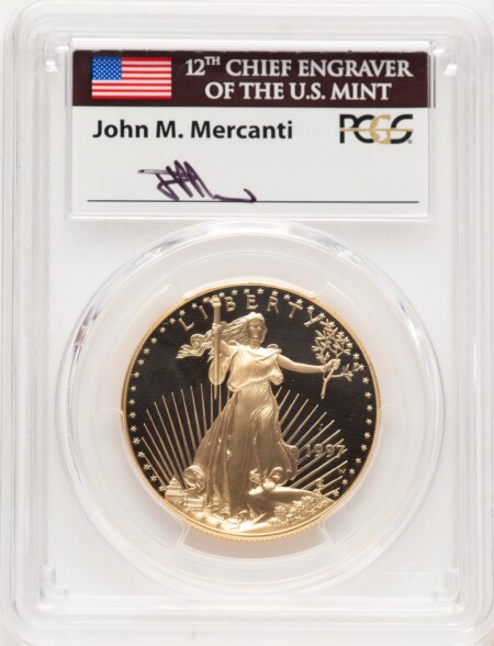 1997-W Proof Gold Eagle 1 oz John Mercanti 70 PCGS