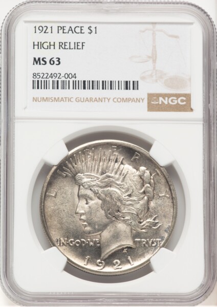 1921 S$1 Peace, MS 63 NGC
