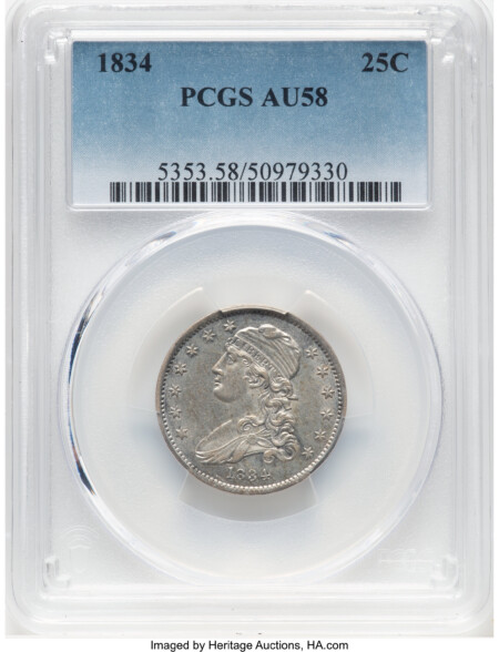 1834 25C FS-901, B-1, MS 58 PCGS