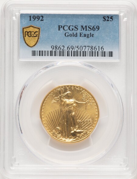 1992 Gold Eagle 1/2 oz Blue Gradient 69 PCGS