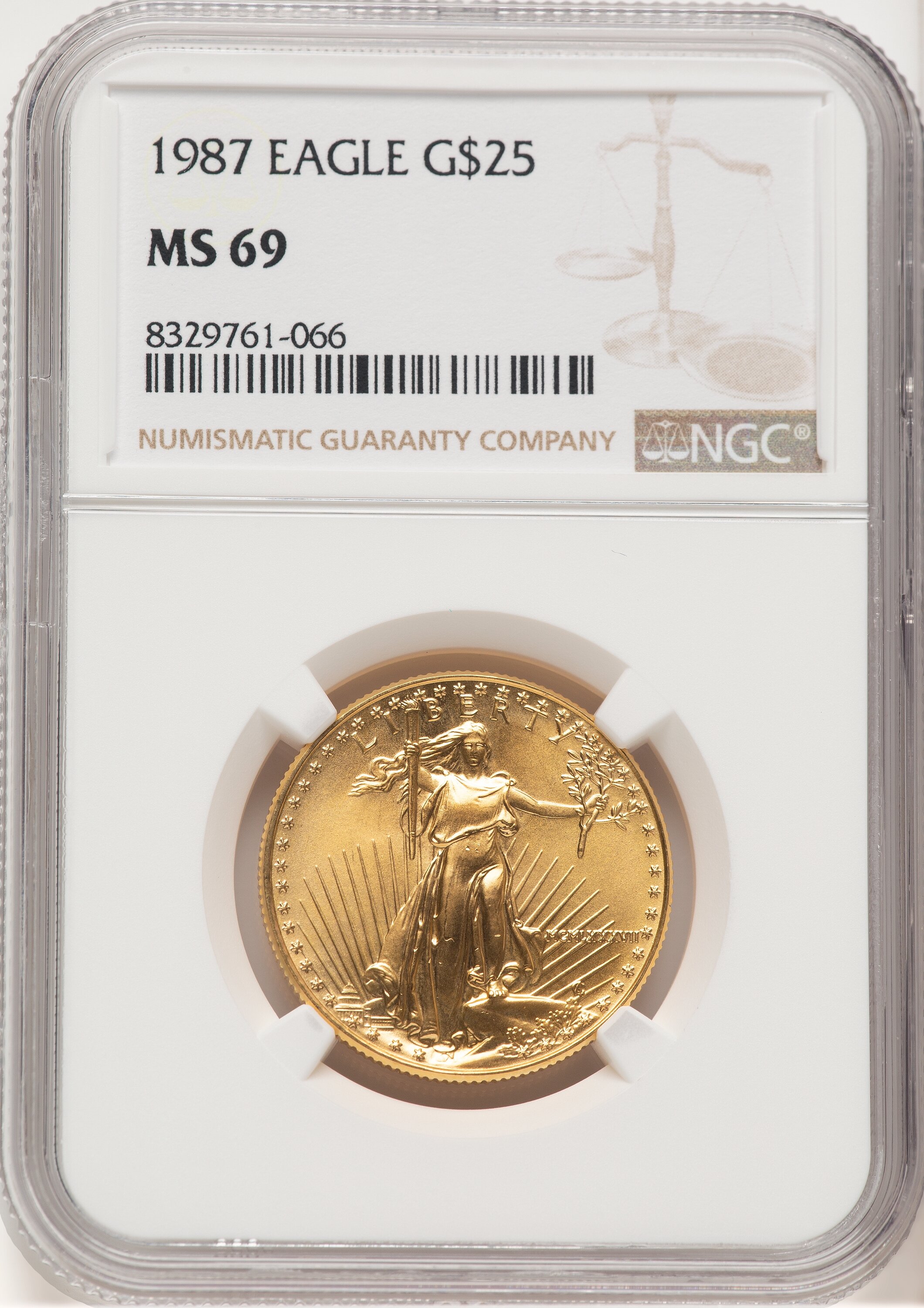 1987 Gold Eagle 1/2 oz Brown Label 69 NGC