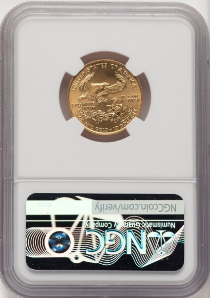 2002 $10 Quarter-Ounce Gold Eagle, MS Brown Label 70 NGC