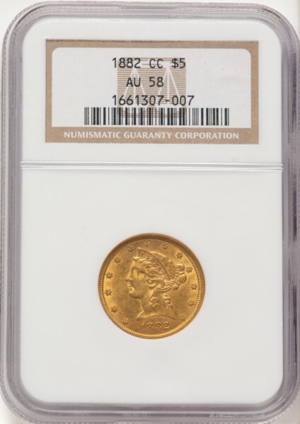 1882-CC $5 58 NGC