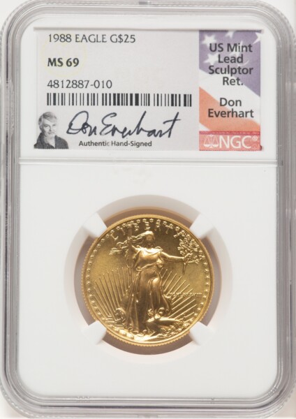 1988 Gold Eagle 1/2 oz Don Everhart 69 NGC
