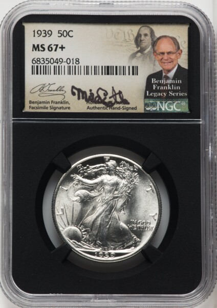 1939 50C NGC Plus Mike Castle Blk Core Franklin Series 67 NGC