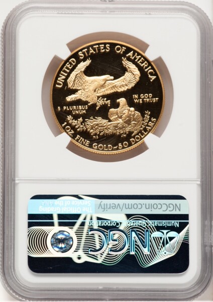 1989-W Proof Gold Eagle 1 oz Ed Moy 70 NGC
