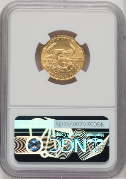 1987 $10 Quarter-Ounce Gold Eagle, MS Brown Label 70 NGC
