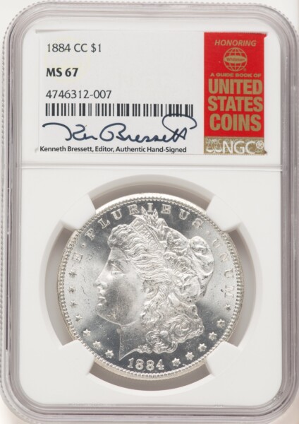 1884-CC S$1 Kenneth Bressett Red Book 67 NGC