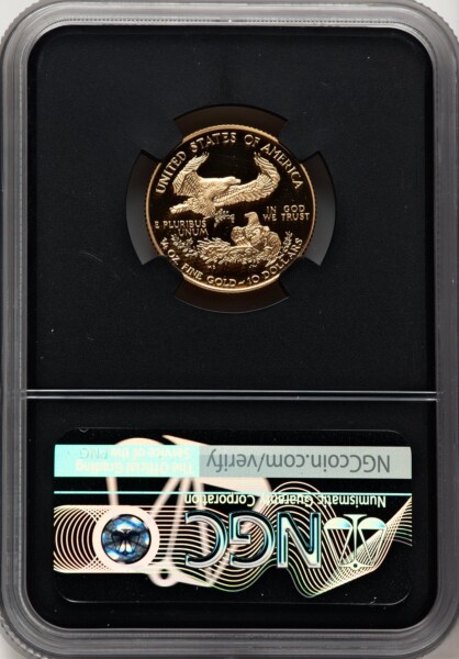 1999-W $10 Quarter-Ounce Gold Eagle, DC Miles Standish 70 NGC