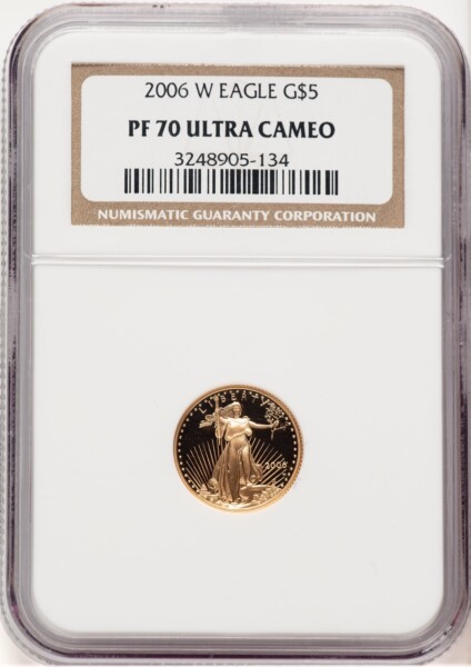 2006-W Proof Gold Eagle 1/10 oz Brown Label 70 NGC