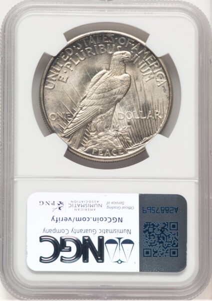 1921 S$1 Peace, MS 63 NGC