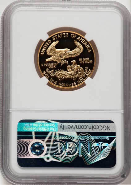 1990-P $25 Half-Ounce Gold Eagle, DC Don Everhart 70 NGC