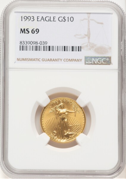 1993 Gold Eagle 1/4 oz Brown Label 69 NGC
