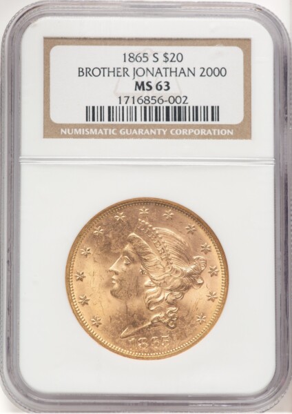 1865-S $20 63 NGC