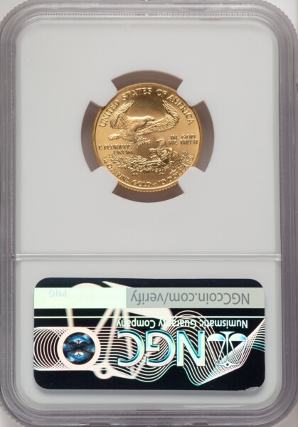 2002 $10 Quarter-Ounce Gold Eagle, MS Mike Castle 70 NGC