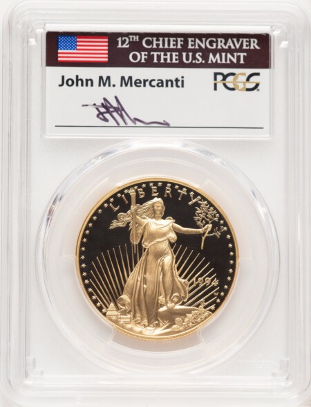 1994-W Proof Gold Eagle 1 oz John Mercanti 70 PCGS