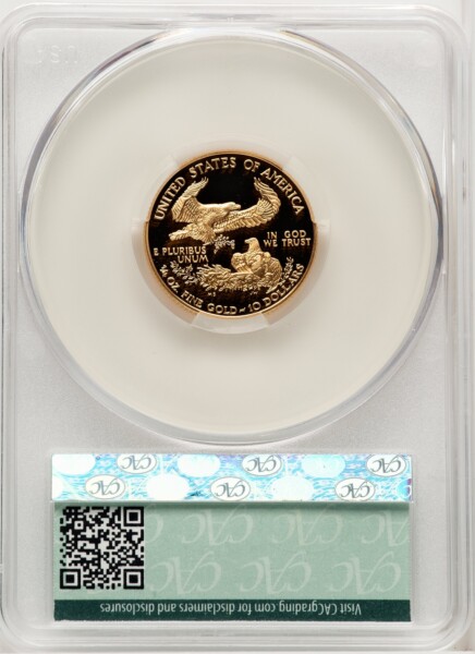 1998-W $10 Quarter-Ounce Gold Eagle, DC Brown Label 70 CACG