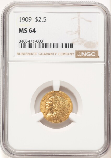 1909 $2 1/2 64 NGC