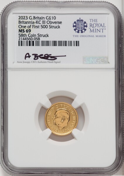 2023 G.B. G10 BRITANNIA-KC III OBVERSE 58TH COIN STRUCK 69 NGC
