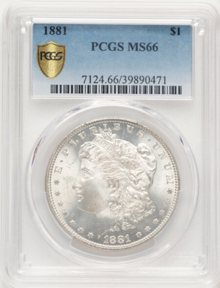 1881 S$1 PCGS Secure Blue Gradient 66 PCGS