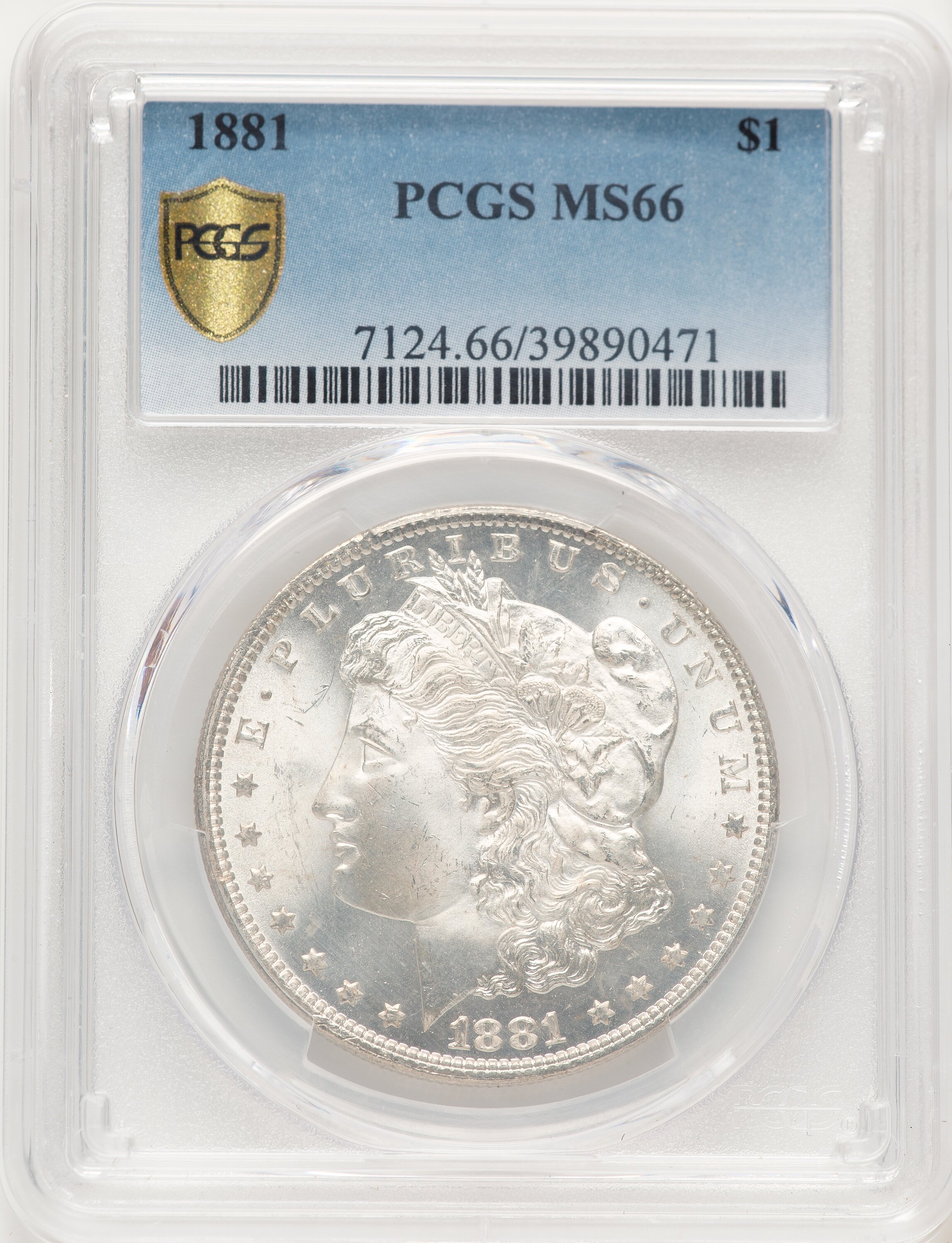 1881 S$1 PCGS Secure Blue Gradient 66 PCGS