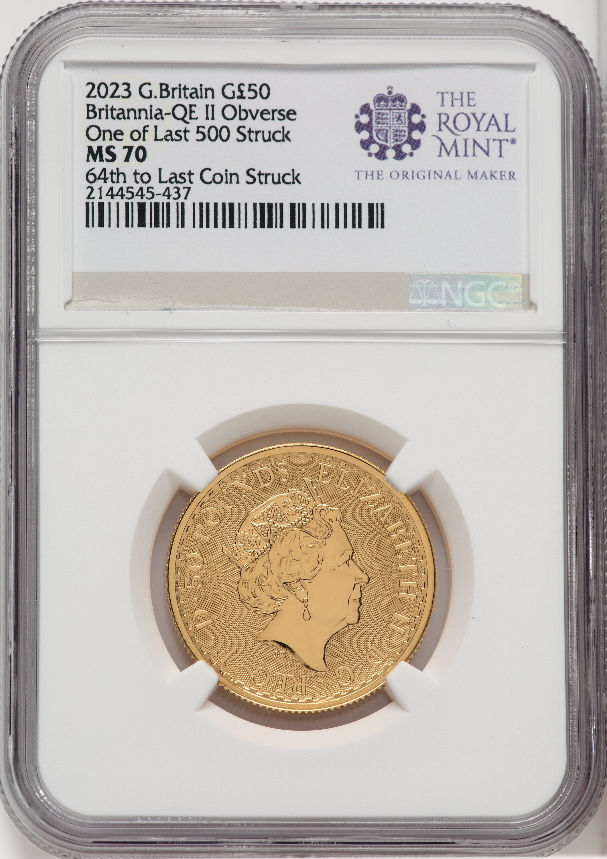 2023 G.B. G50 BRITANNIA 2 COIN KING AND QUEEN SET #64 70 NGC