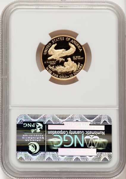 2010-W $10 Quarter-Ounce Gold Eagle First Strike, DC ER Blue 70 NGC