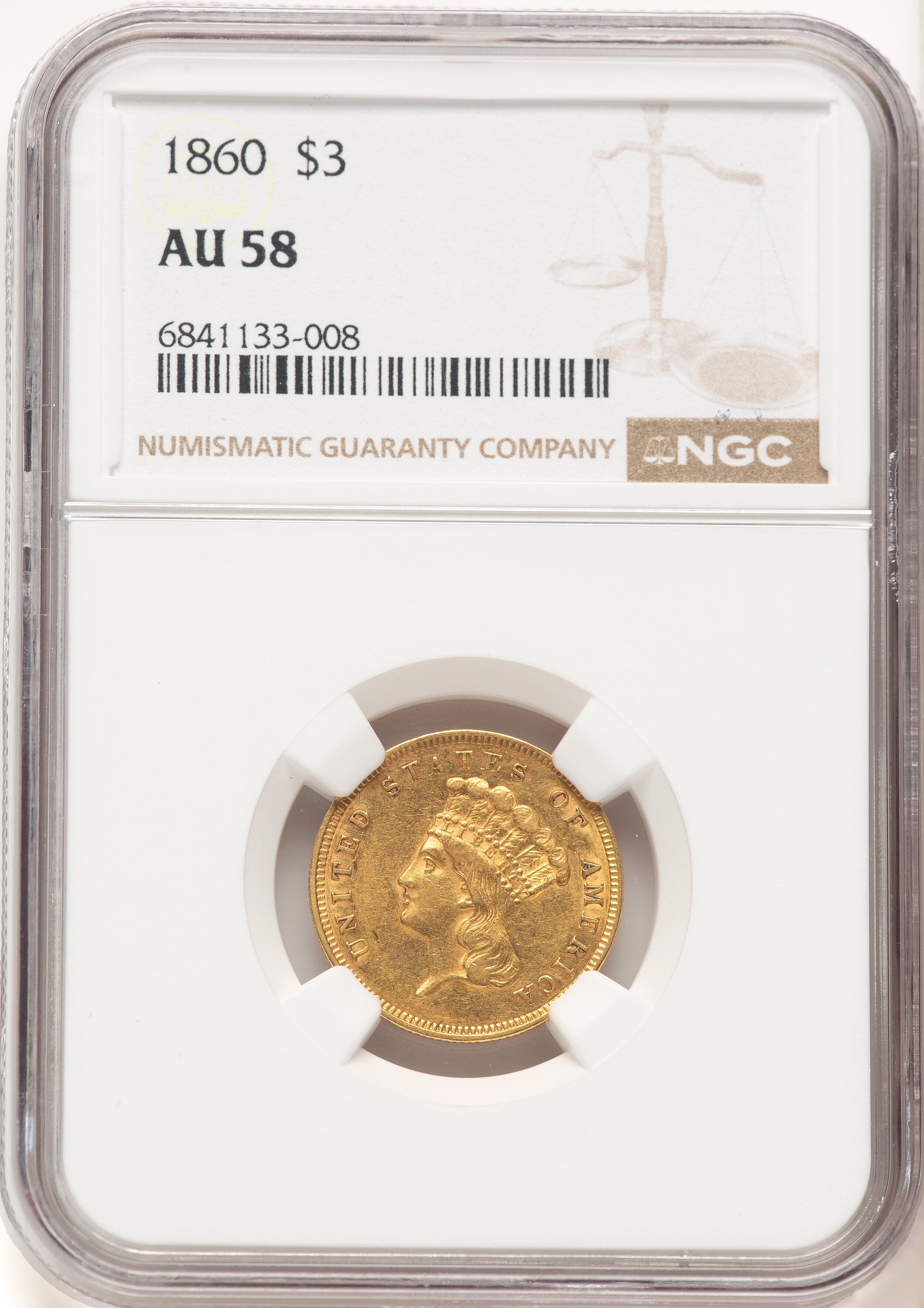 1860 $3 58 NGC