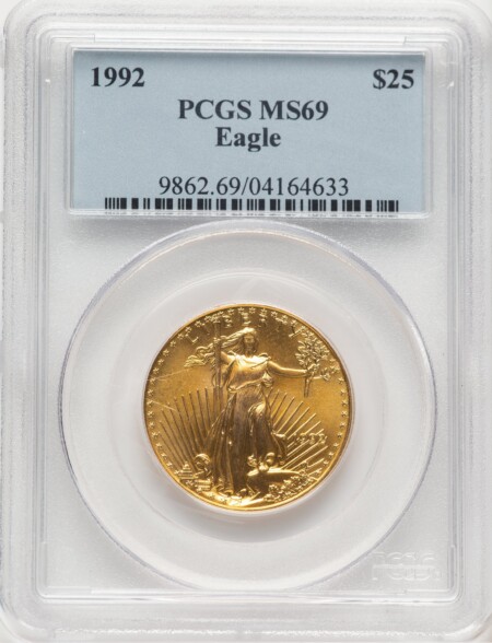 1992 Gold Eagle 1/2 oz Blue Label 69 PCGS