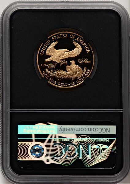2002-W $25 Half-Ounce Gold Eagle, PR DC Miles Standish 70 NGC