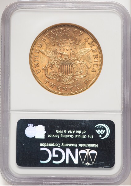 1866-S $20 MOTTO 60 NGC
