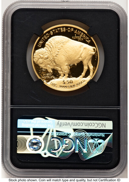 2021-W Proof Gold Buffalo 1 oz FDI Ed Moy Blk Core 70 NGC