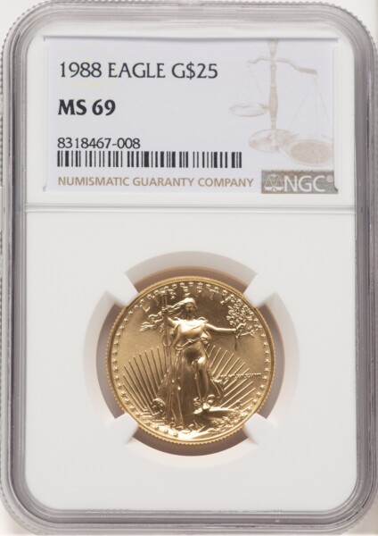 1988 Gold Eagle 1/2 oz Brown Label 69 NGC