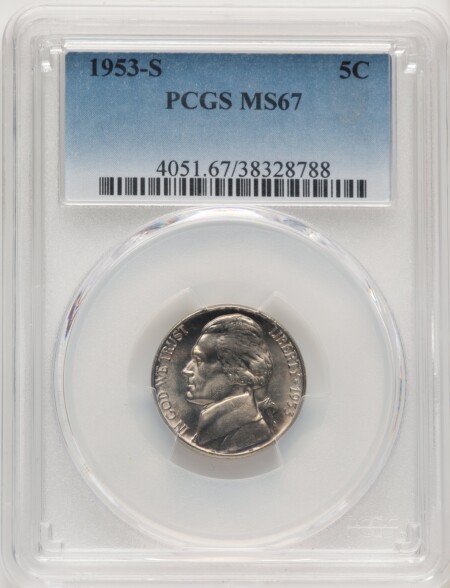1953-S 5C 67 PCGS