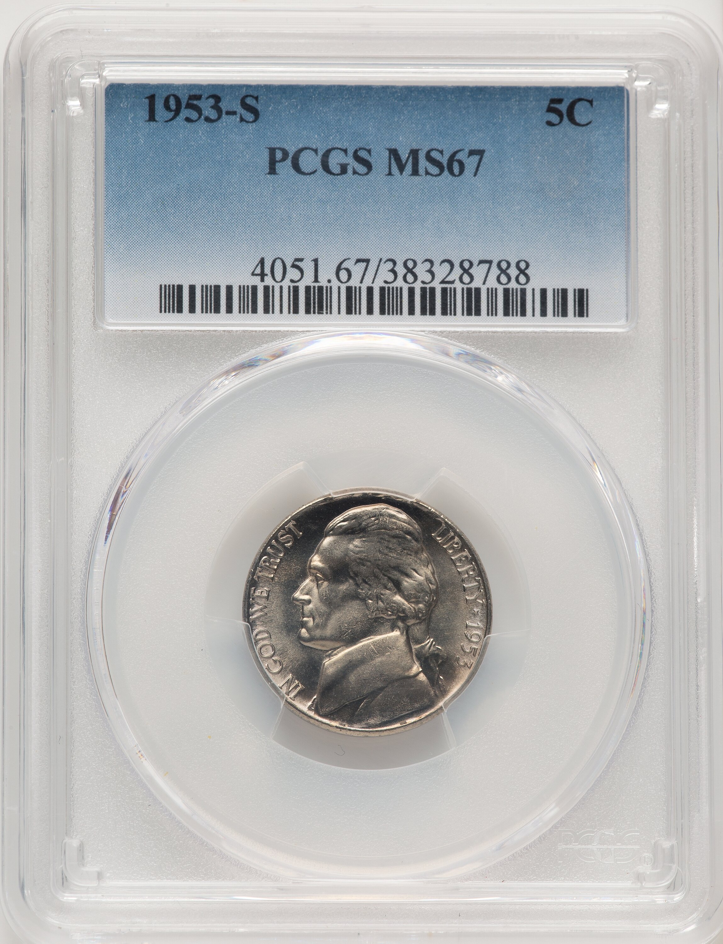1953-S 5C 67 PCGS