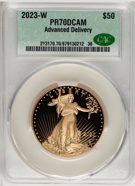 2023-W Proof Gold Eagle 1 oz Advanced Delivery 70 CACG