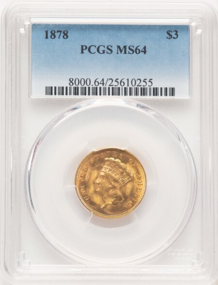 1878 $3 64 PCGS