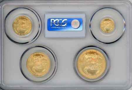 2007-W Gold Eagle Set, MS Blue Gradient 70 PCGS