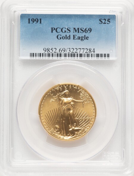 1991 Gold Eagle 1/2 oz Blue Gradient 69 PCGS