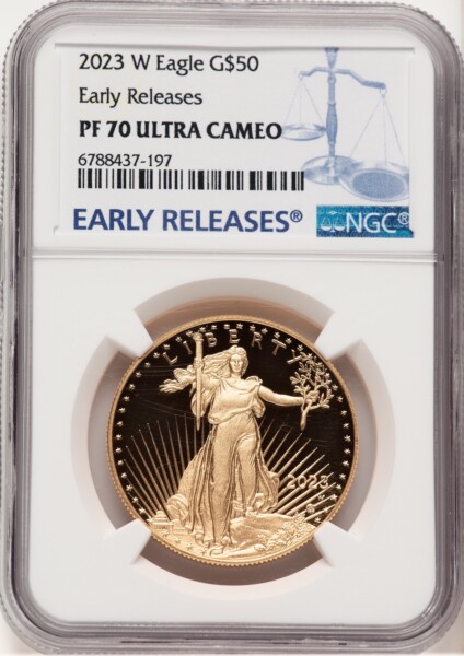 2023-W Proof Gold Eagle 1 oz ER Blue 70 NGC