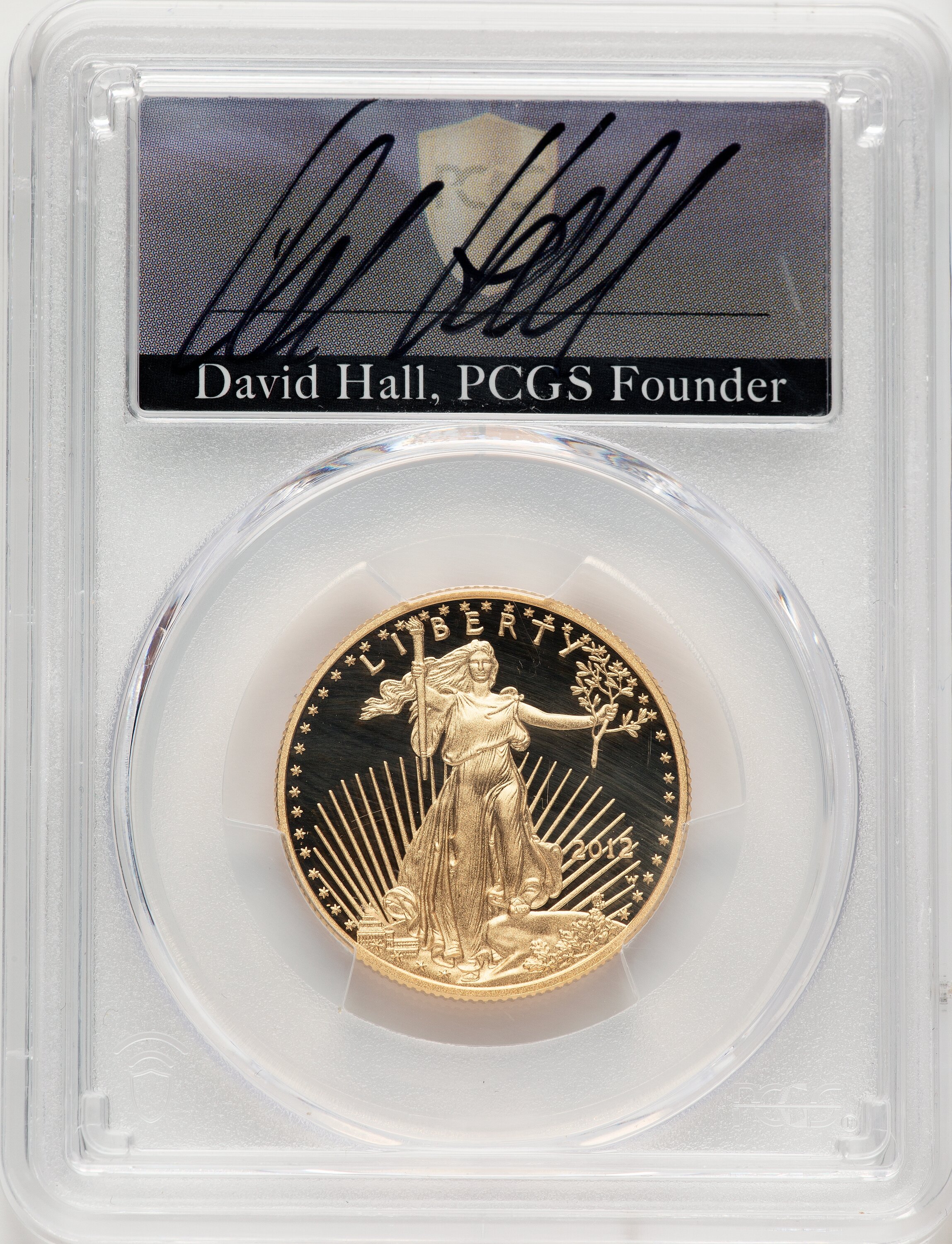 2012-W Proof Gold Eagle 1/2 oz David Hall 70 PCGS