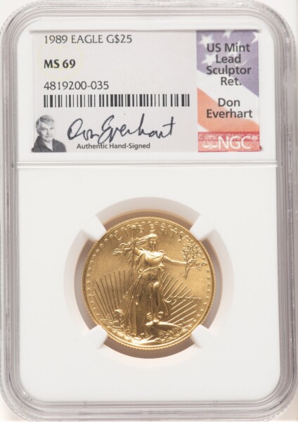 1989 Gold Eagle 1/2oz Don Everhart 69 NGC
