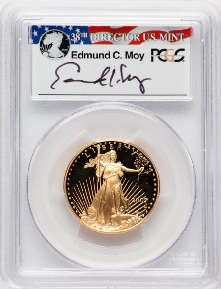 2007-W $25 Half-Ounce Gold Eagle, Moy Signature, PR, DC Ed Moy 70 PCGS