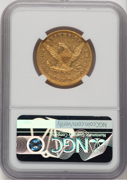 1863 $10 Green Label 55 NGC