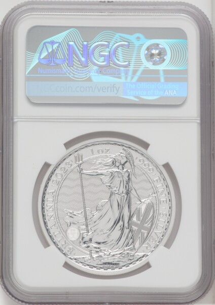 2023 G.B. S2 BRITANNIA-QE II OBVERSE 42ND TO LAST COIN STRUCK. 69 NGC