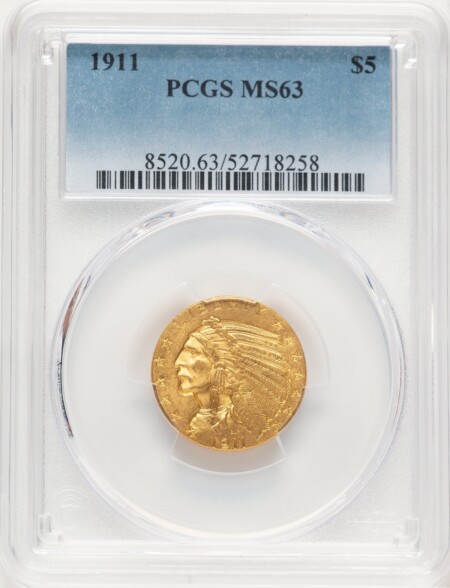 1911 $5 63 PCGS