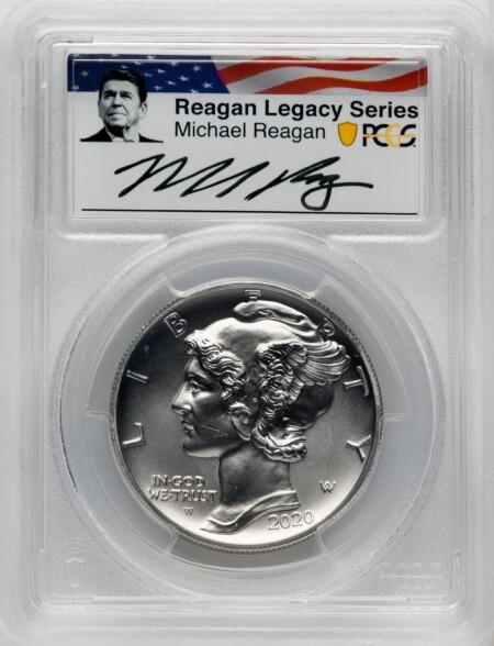 2020-W Palladium Eagle 1 oz Burnished FS Reagan Legacy Series Michael Reagan Picture 70 PCGS