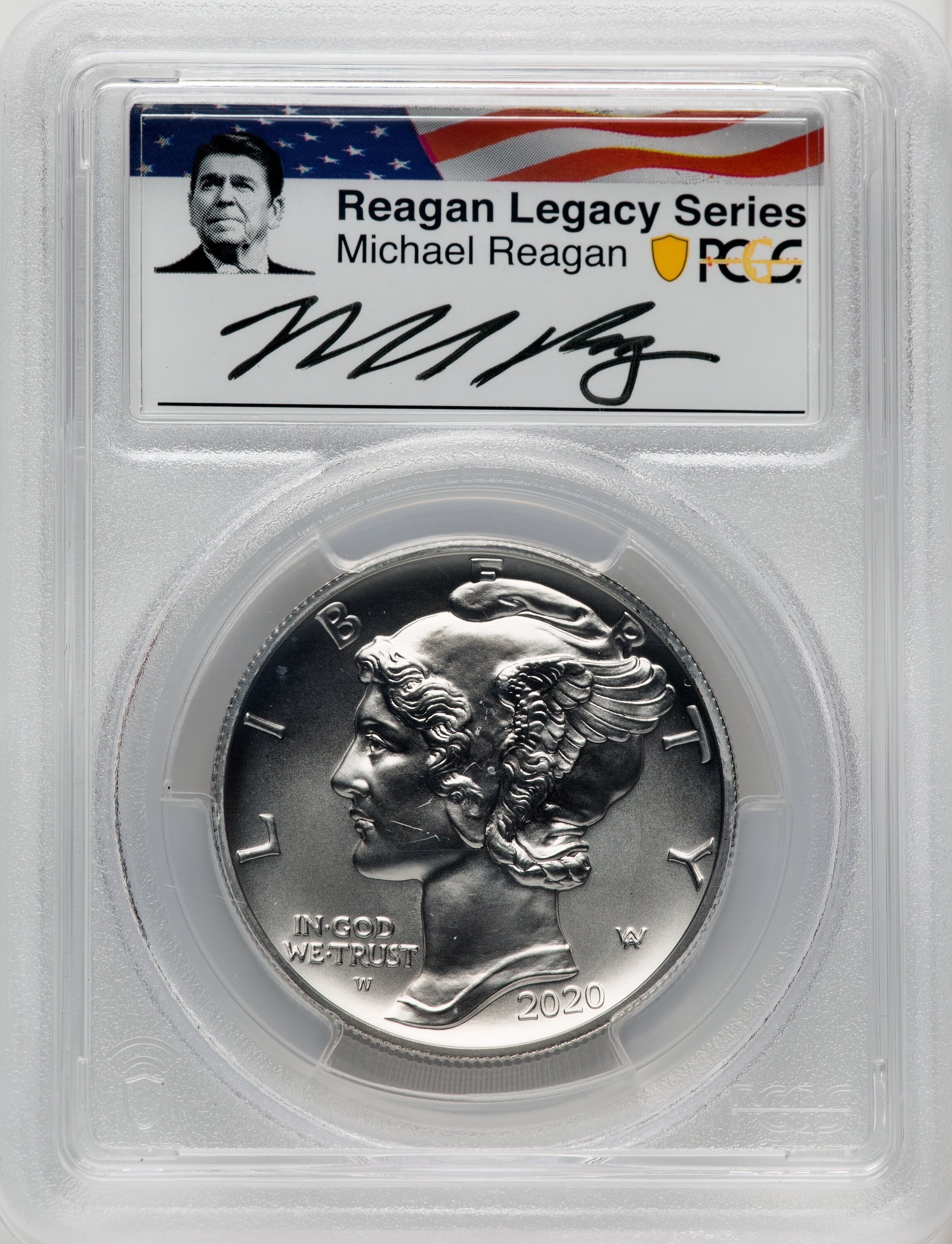2020-W Palladium Eagle 1 oz Burnished FS Reagan Legacy Series Michael Reagan Picture 70 PCGS
