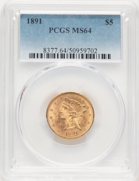 1891 $5 64 PCGS